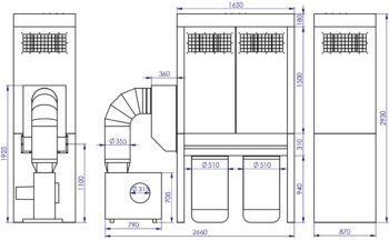 Odsávanie ADAMIK FT 716N 4 kW A rozmery