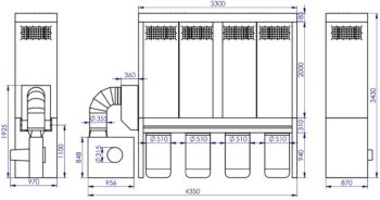 Odsávanie ADAMIK FT 750N 7,5 kW A rozmery