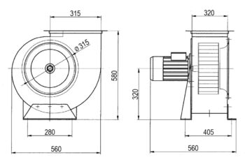 Ventilátor ADAMIK VAN 531 rozmery hore