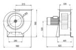 Ventilátor ADAMIK VAN 535 rozmery hore