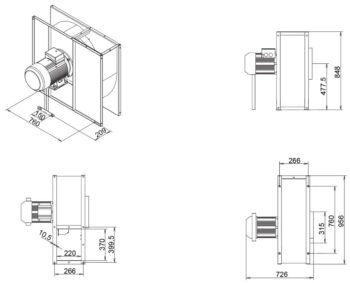 Ventilátor ADAMIK VAN 831 7,5 kW rozmery